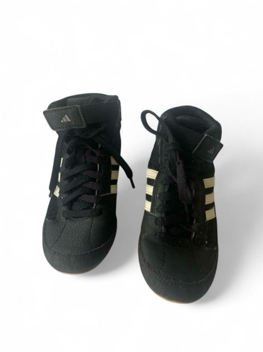 💕 Adidas HVC2 wrestling shoes black boy size 13.5 black high top
